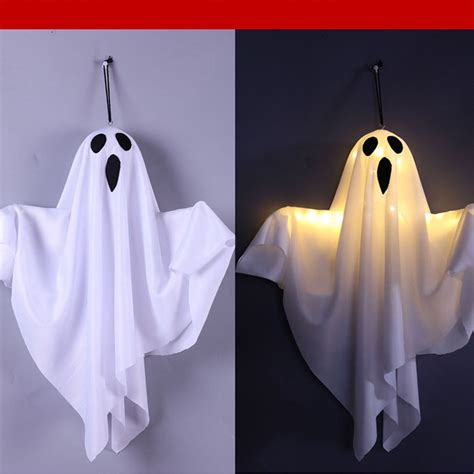 Floleo Halloween Hanging Ghost Decorations, Light Up Flying Ghost ...