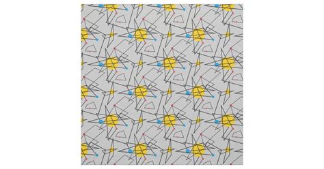 Angular Geometric Retro Pattern Fabric | Zazzle