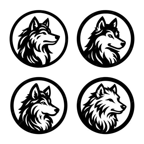 Circle wolf head logo design | Premium AI-generated vector
