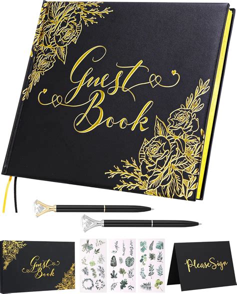 Amazon.com: Black Wedding Guest Book - Guest Book Wedding Reception ...