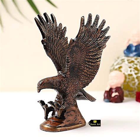 Buy Jaszz Art Brass Flying Eagle Statue |Hawk Sculpture | Handmade ...
