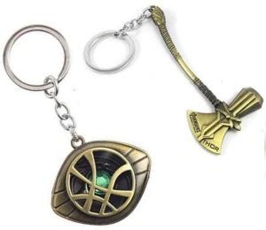 JAINSON MARTIN Thor Axe & Doctor Strange Rotating Eye Metal Keychain ...