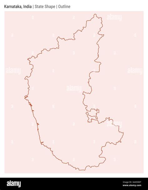 Karnataka, India. Simple vector map. State shape. Outline style. Border of Karnataka. Vector ...