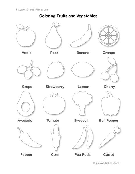 Vegetables Coloring Pages With Names at Justin Finn blog