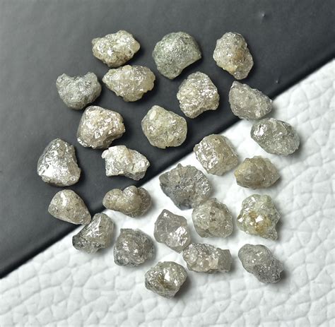5 Pieces Rough Diamond 3mm - 5mm 100% Natural Gray Raw Diamonds Uncut ...