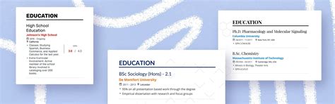 Image result for Job Application Education Section Example