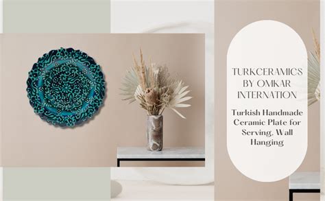 Buy TurkCeramics by OMKAR INTERNATIONAL Ceramic Firuze Plate (18 cm x ...