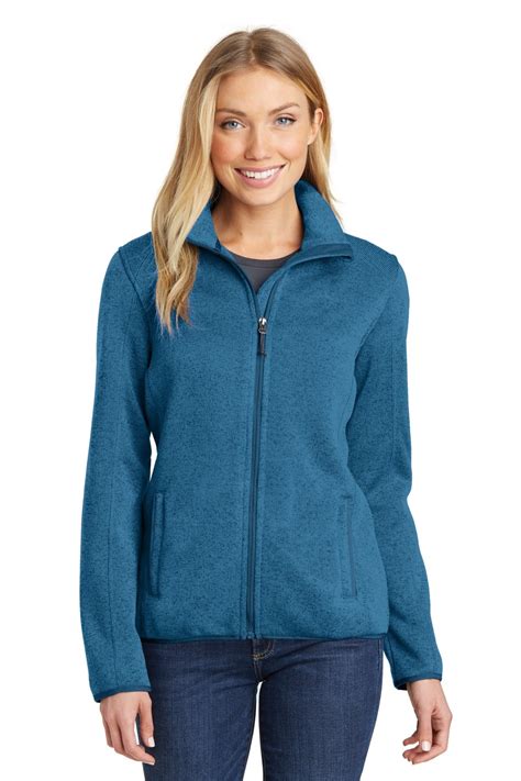 Port Authority Embroidered Women's Sweater Fleece Jacket - Queensboro