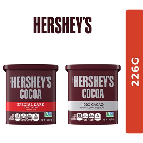 HERSHEY'S COCOA 100% CACAO NATURAL UNSWEETENED SPECIAL DARK COCOA ...