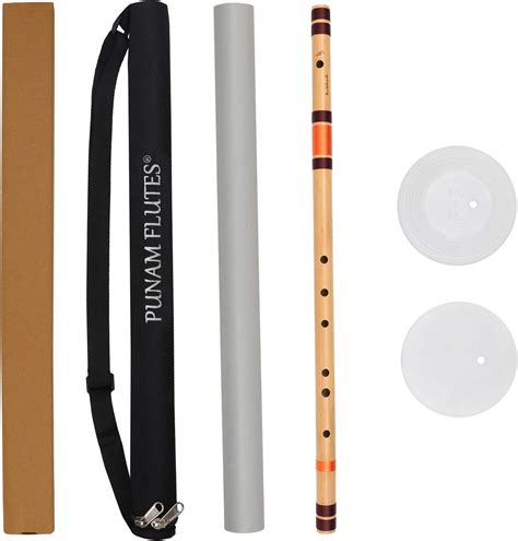 Punam Flutes C Sharp Medium Right Hand Bansuri 18.5 inches : Amazon.in ...