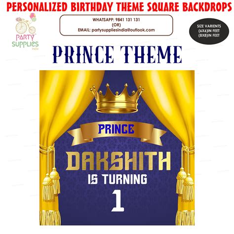 Prince Theme Square Backdrop | Birthday party decoration online – Party ...