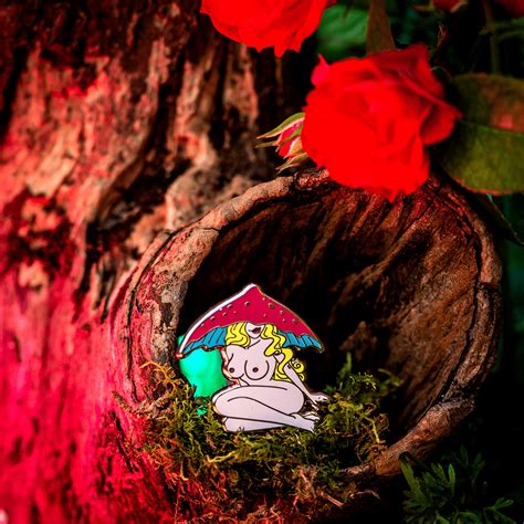 Waxcap Mushroom Nymph Enamel Pin | "Dollhouse"