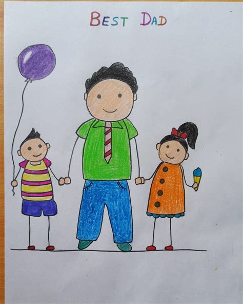 Happy Father's Day drawing | Father's day drawing, Father's day ...