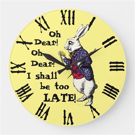 Vintage Alice in Wonderland White Rabbit Novelty Wall Clock | Zazzle ...