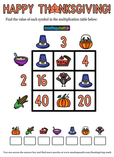 Image result for Thanksgiving Math Activity