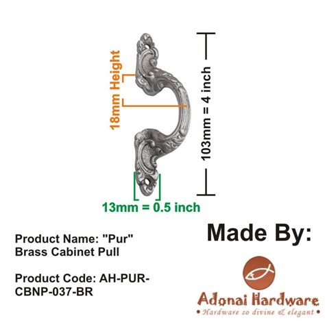 Quality "Pur" Brass Cabinet Pull - Adonai Hardware