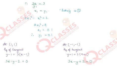 Find the equations of the tangents to the curve 3x2-y2=2 which are ...