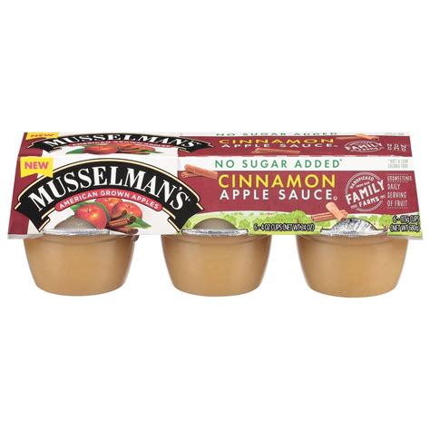 Musselman's No Sugar Added Cinnamon Applesauce 4oz, 6 count - Walmart.com