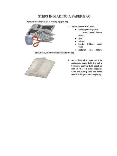 Steps in Making A Paper Bag | PDF | Paper | Crafts