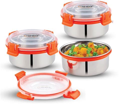 Flipkart.com | UNINOX Stainless steel lock n lock orange color ...