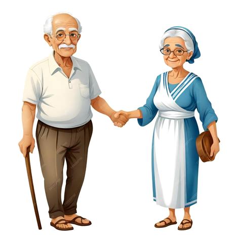 Greek Grandpa and Grandma vector set white background isolated a high ...