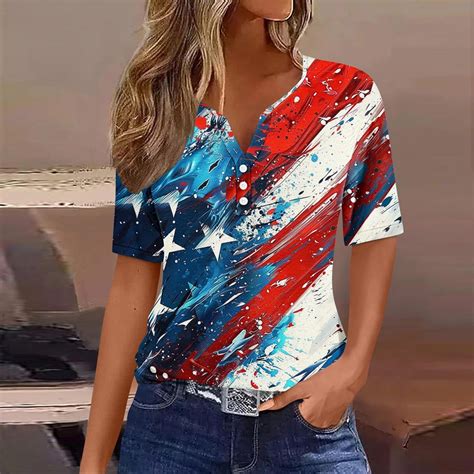 American Flag Blouse Women American Flag Shirt Red White and Blue Shirt ...