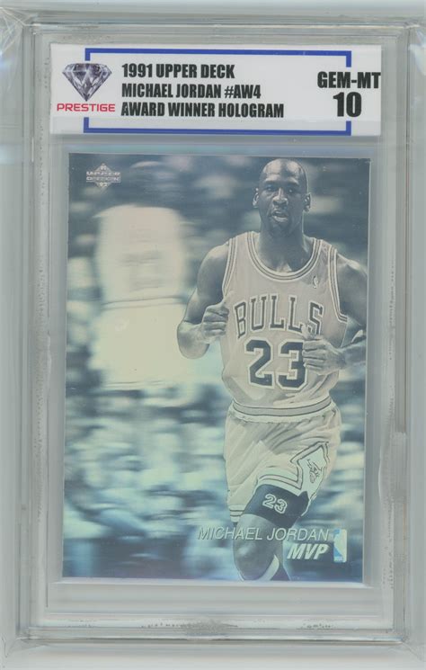 1991 Upper Deck Basketball MICHAEL JORDAN AW4 Award Winner Hologram Gem ...