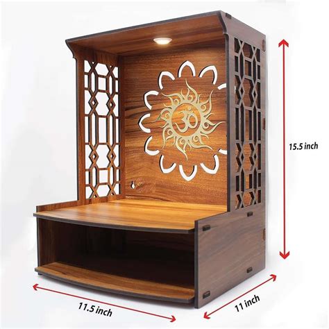 WOODHAVEN CNC Cutting Wall Mounted Pooja Temple Pack of 2 Mandir for ...