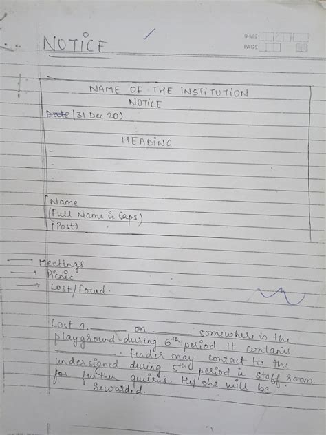 Image result for Example of Notice Writing