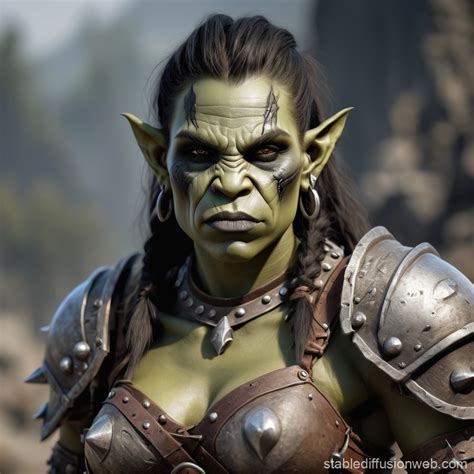 Beautiful Female Orc Warrior | Stable Diffusion Online