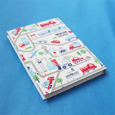 Busy Street Themed A5 Hardbound Notebook Ruled Pages (Can Be Personali ...