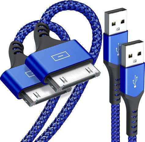 2-pack Charging Cables 2-Pack 30 Pin USB Charger Cable For Old IPhone 4 ...