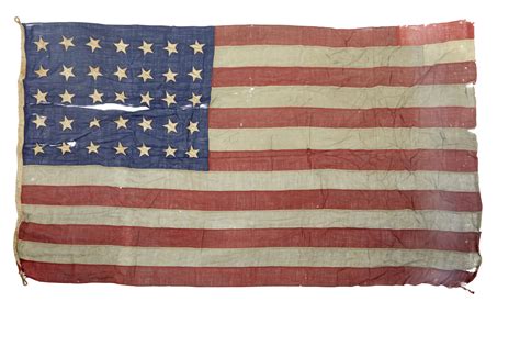 Sold Price: CIVIL WAR UNION FLAG. A 35-star U.S. Flag, linen with silk ...