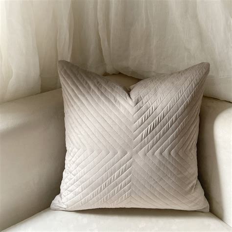 Cross in Beige Velvet Cushion Cover by Studio Covers
