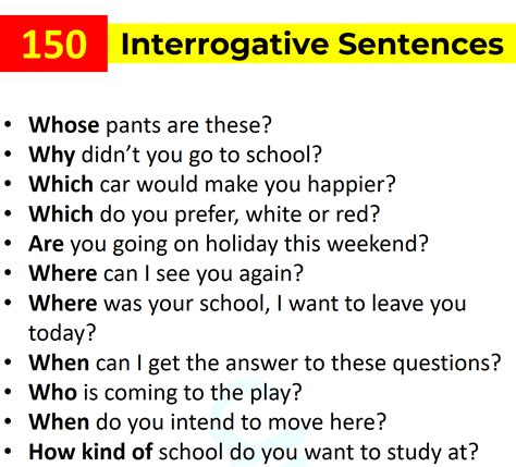150+ Interrogative Example Sentences In English • Englishilm