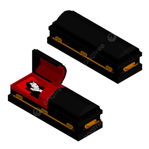 Halloween Coffin Vector Design Images, Dracula In Coffin Vampire ...