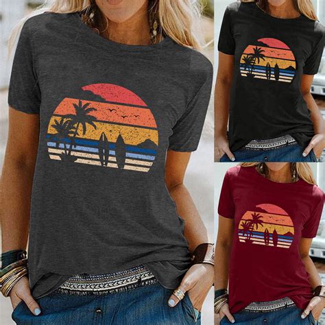 Summer Savings!Graphic Tees Women Plus Size Clearance,Women Summer ...