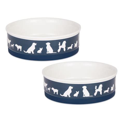 Bone Dry Ceramic Dog Bowl Set, Microwave & Dishwasher Safe, Large, 7 ...