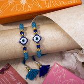 Buy Turkish Evil Eye Diamond Shape Rakhi (Set of 2) Online in India ...