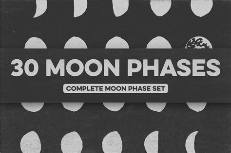 30 Hand-Drawn Moon Phases ~ Illustrations on Creative Market