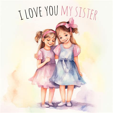 Premium Photo | A watercolor painting of two girls hugging and the ...