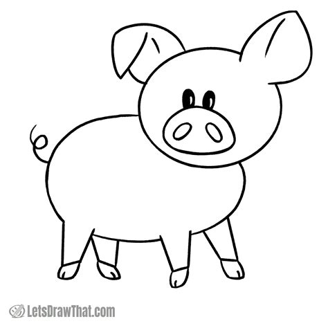 How to Draw a Easy Pig Step by Step - Mestas Pereve