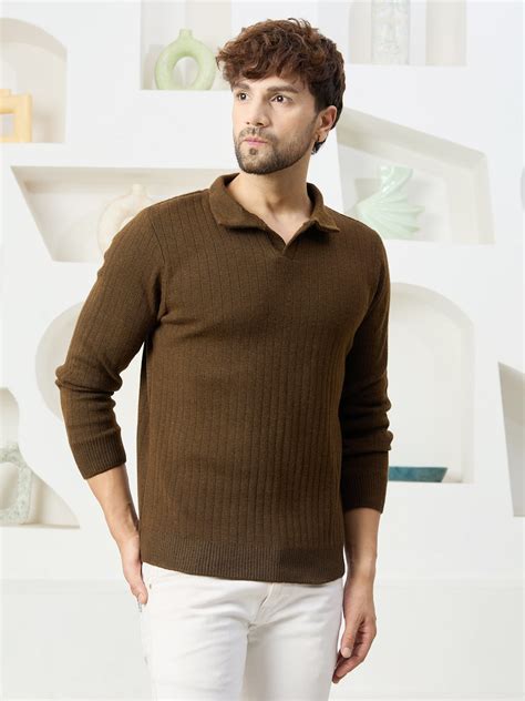 Kvetoo Men's Johnny Collar Sweater