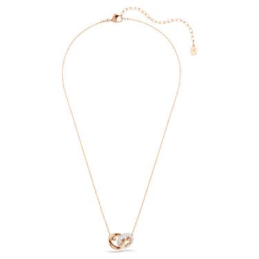 Dextera pendant, Round cut, White, Rose gold-tone plated | Swarovski