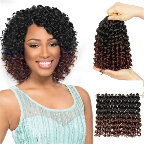 QUEENTAS 6Packs 8 inch Jamaican Bounce Curly Crochet Hair Extensions ...