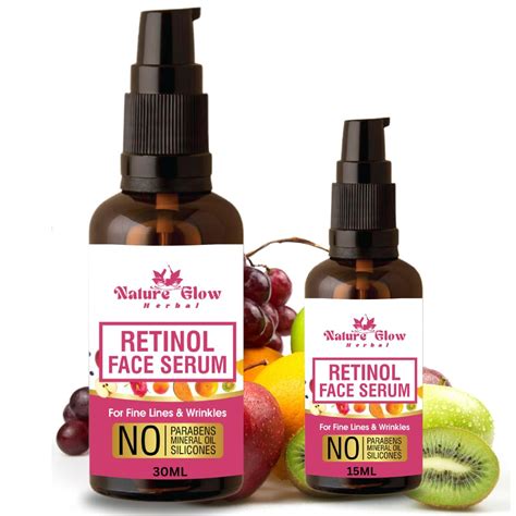 Nature Glow Herbal Retinol Serum - For Fine Lines & Wrinkles Smooth ...