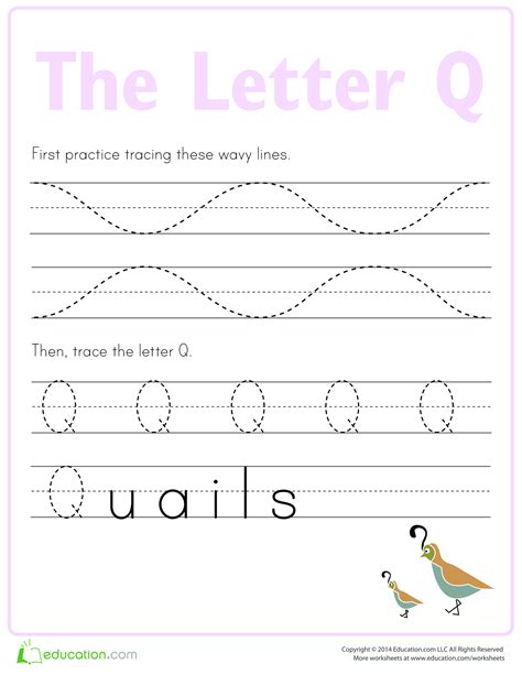 Learn to write letter Q | Templates at allbusinesstemplates.com