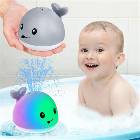Buy Lefan Light Up Whale Bath Toys Sprinkler for Babies 6-12 12-18 ...