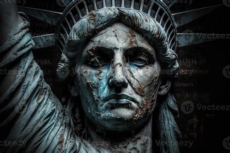 Old face Statue of Liberty in New York City illustration 23960773 Stock ...