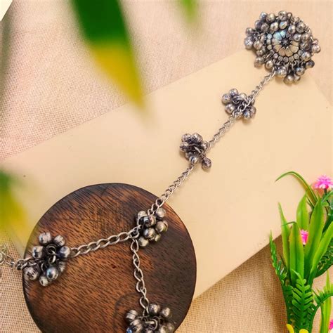 "Shailaz" Silver Look Alike Ring Bracelet – The Beta Girl Jewellery